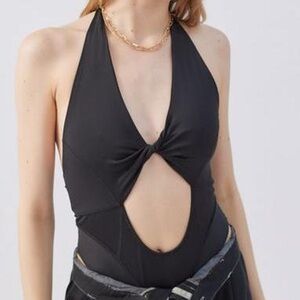 Urban Outfitters Out From Under Black Synergy Cutout Bodysuit